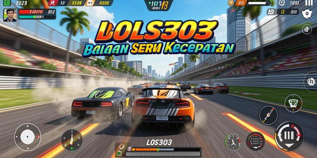 Screenshot gameplay LOS303 menampilkan aksi balapan yang mendebarkan di berbagai lintasan.