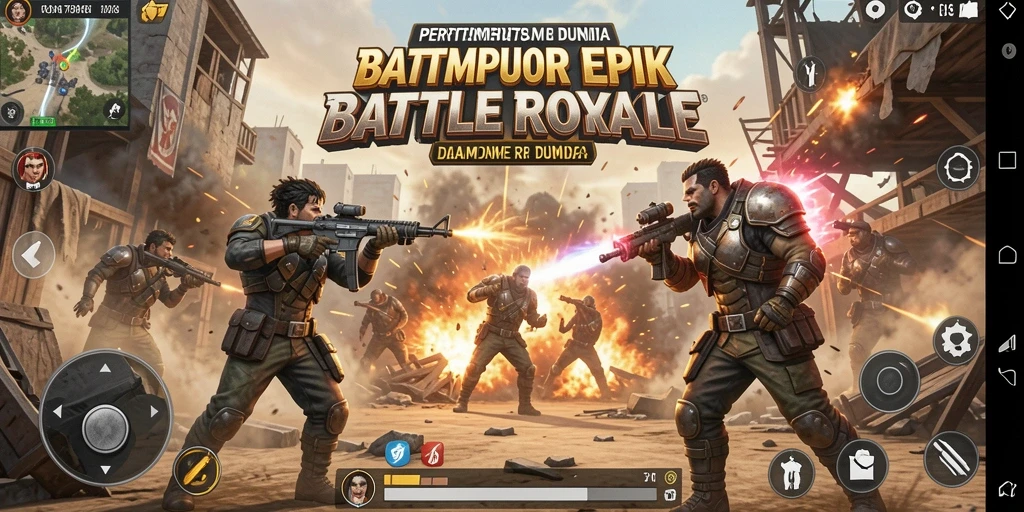 Screenshot ORA78 menampilkan momen intens dari gameplay Battle Royale.