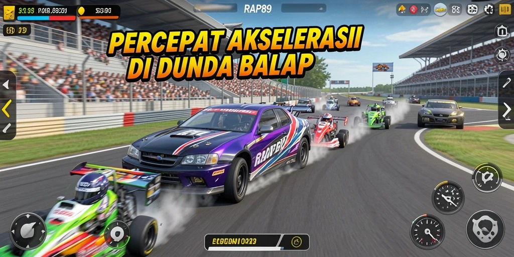 Tampilan aksi balap yang seru dalam RAP89.