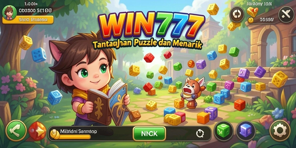 Tampilan gameplay WIN777 yang menarik dan penuh warna dalam setiap level Puzzle.